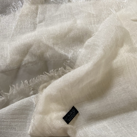 Italian Silk Angora Wool Shimmer Large Wrap Scarf - Picture 13 of 16